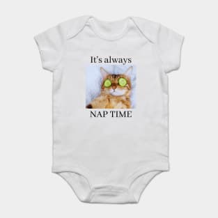 Most Likely to Take a Nap, It's Always Nap Time Funny Cat Baby Bodysuit